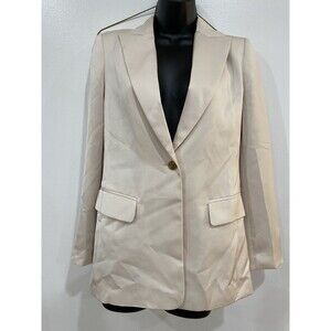 Banana Republic Size 0 Chic Satin Ivory Career Classy Blazer Jacket Women’s